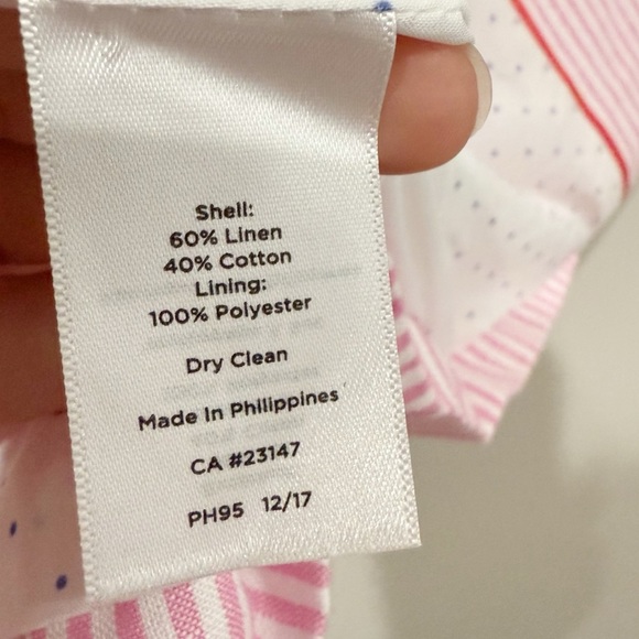 TALBOTS Aberdeen Stripe Lightweight Blazer Linen Cotton Coastal Preppy Size 6 - Picture 12 of 13